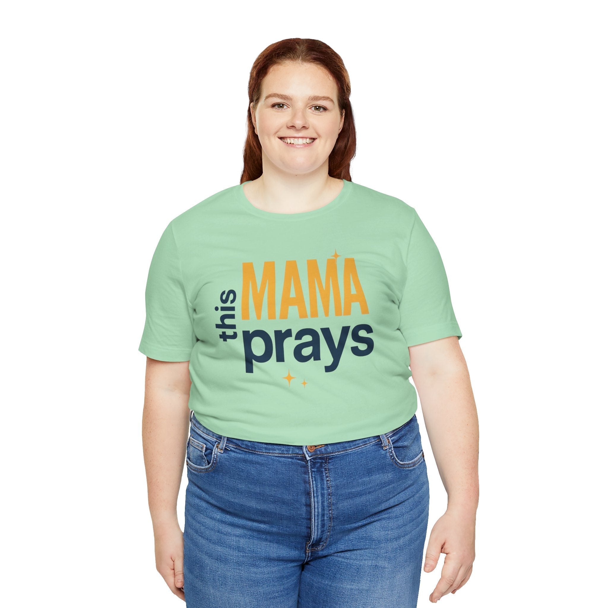 This Mama Prays Tee | Unisex Jersey Short Sleeve T-Shirt, Faith Gift, Mom Life Shirt, Inspirational Apparel, Christian Merchandise